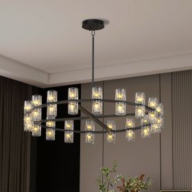 (L005030-D36-P36B/W1340P310778)36 Inches Luxury Chandeliers Crystal Living Room Decorative Lights Simple Modern Dining Room LED Lighting (L005030-D36-P36B/W1340P310778)36 Inches Luxury Chandeliers Crystal Living Room Decorative Lights Simple Modern Dining Room LED Lighting