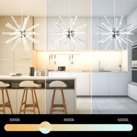 24 Lights Modern LED Chandelier, Adjustable Hanging Geometric Pendant Light Fixture, Mid-Century Sputnik Chandeliers for Dining Room Kitchen 24 Lights Modern LED Chandelier, Adjustable Hanging Geometric Pendant Light Fixture, Mid-Century Sputnik Chandeliers for Dining Room Kitchen